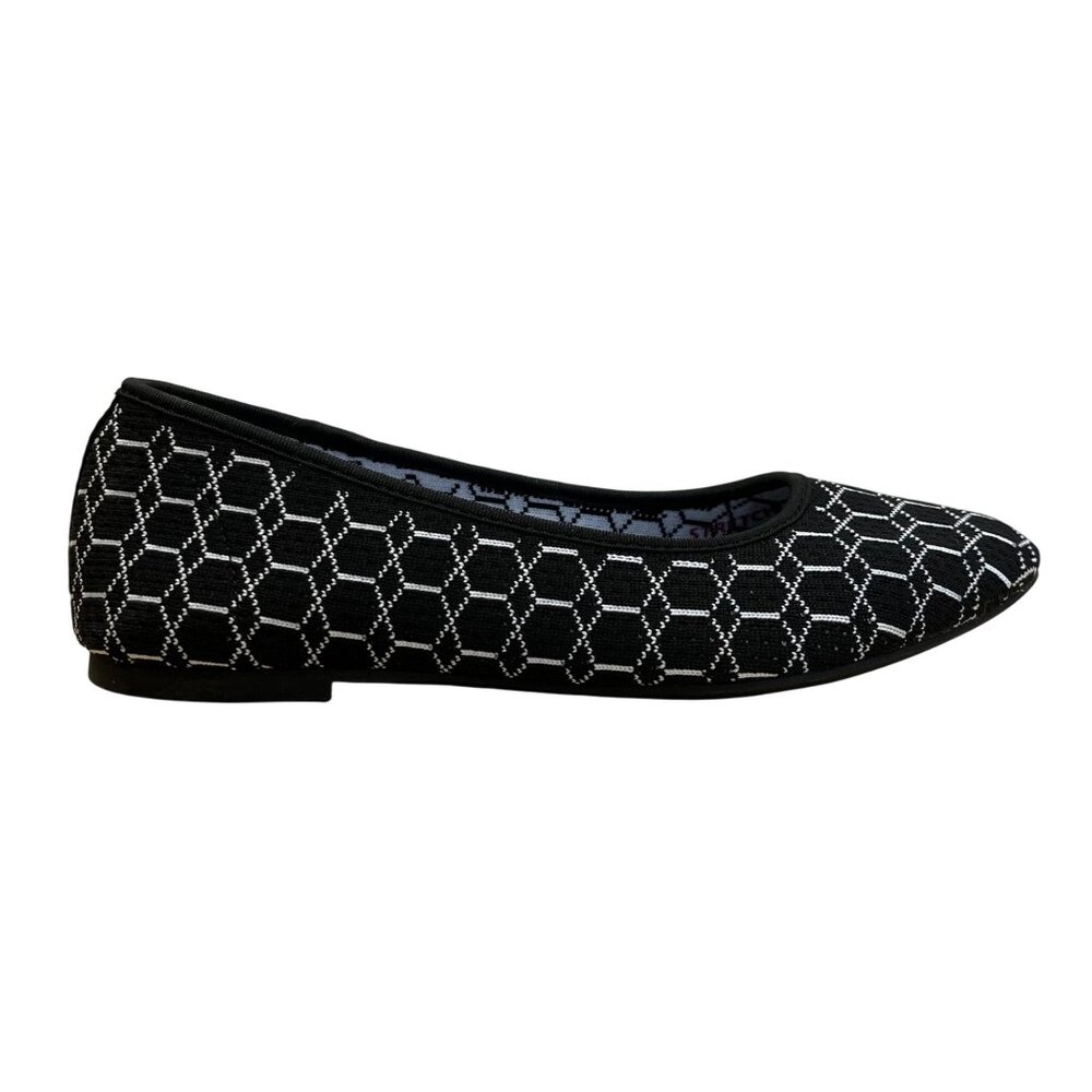 Skechers Women’s Black & White Stretch Fit Air-Cooled Flats Sz 6.5 - New
